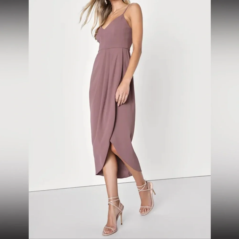 NEW Lulus Pink Purple Midi Dress: Wedding Guest, Prom, formal, graduation, party - Picture 2 of 7